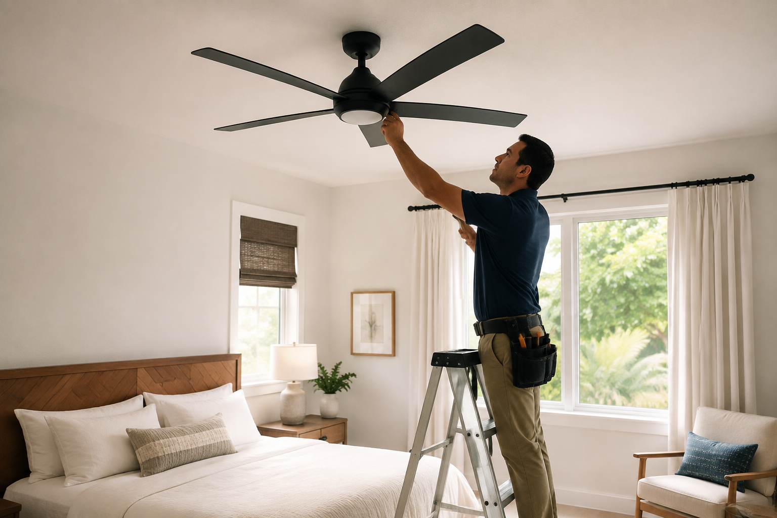 Ceiling fan installation by Eimaan Services in Alexandria VA
